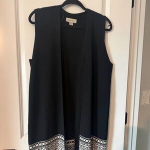 Charlie Paige Black & White Trim Cardigan Vest Sweater Sz: S/M